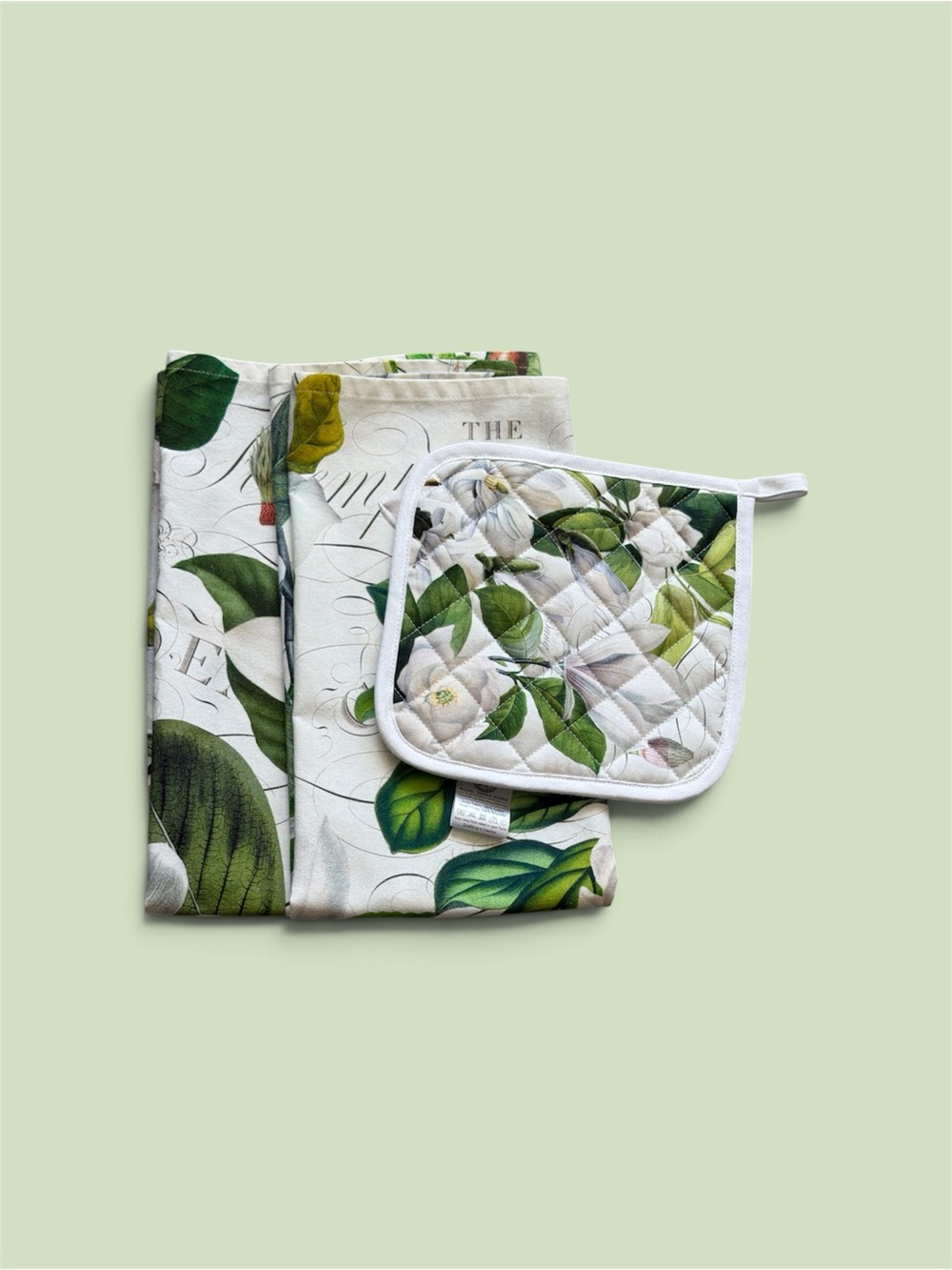 Michel Design Works Magnolia Petals Kitchen Towels & Pot Holder set (3)